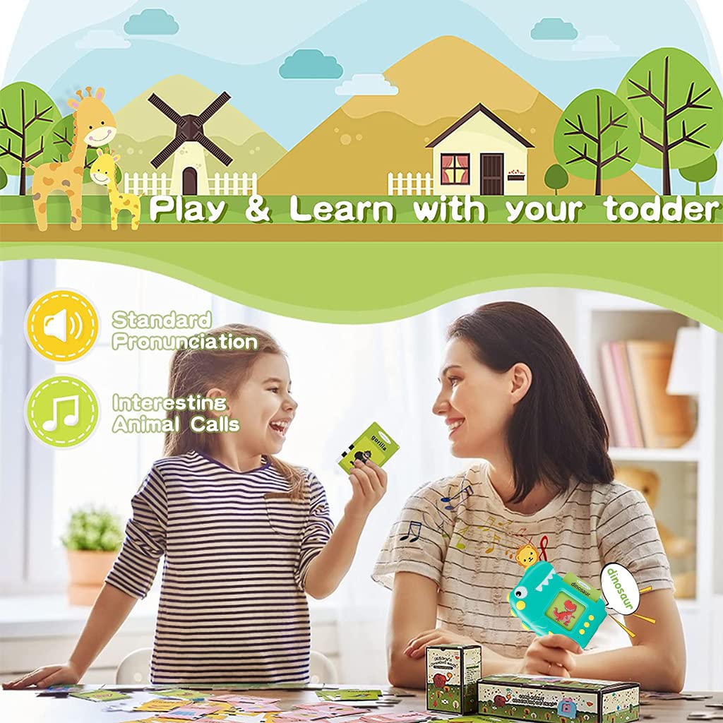 PATPAT Flash Cards for Kids,Educational Toys for Kids,English Words Learning Machine for Kids ,Dinosaur Reading Machine Best Gifts for Preschool Kids Boys Girls Toddlers - Green,140 Flash Cards PATPAT Flash Cards for Kids,Educational Toys for Kids,English Words Learning Machine for Kids ,Dinosaur Reading Machine Best Gifts for Preschool Kids Boys Girls Toddlers - Green,140 Flash Cards